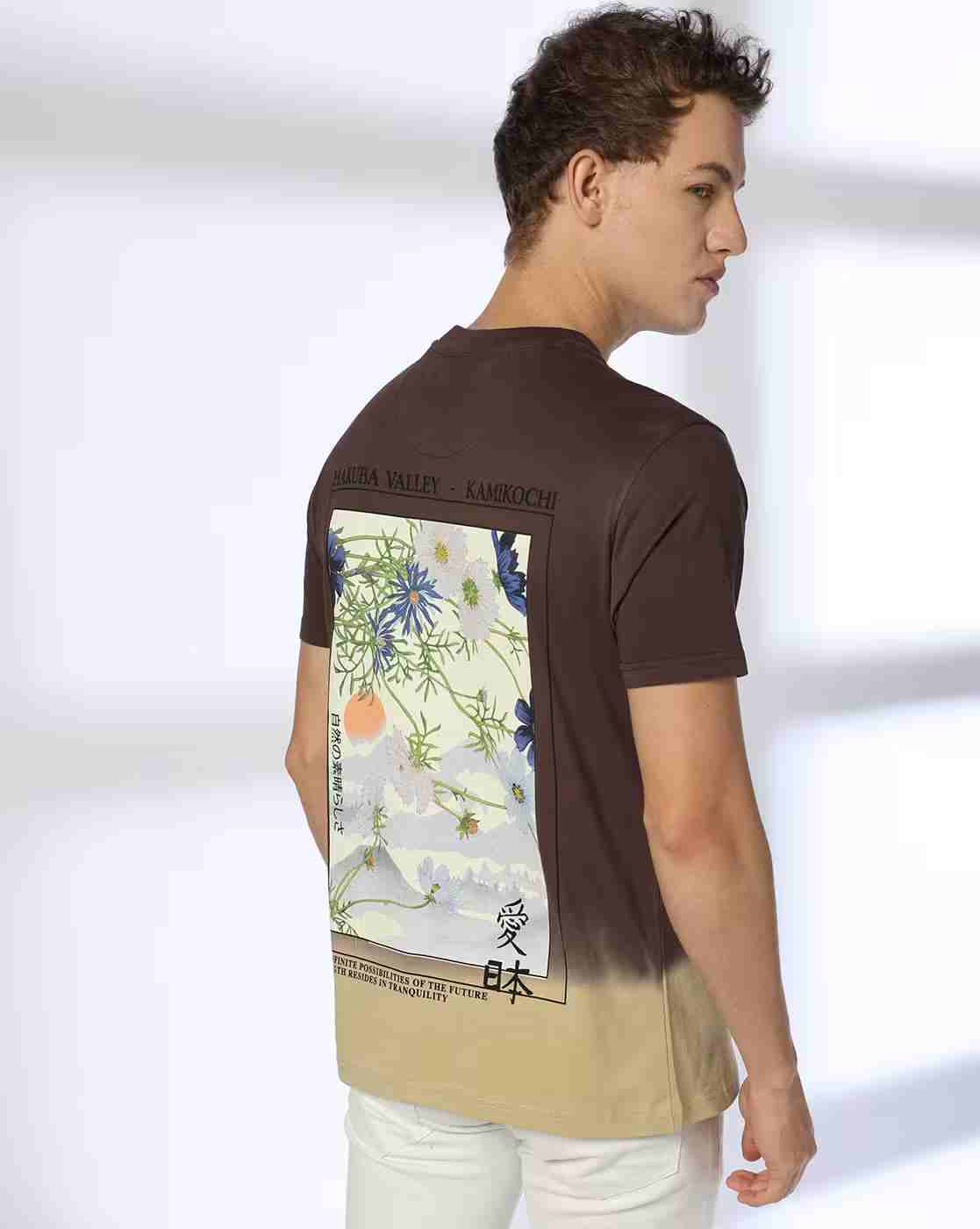 DNMX | Men Graphic Print Regular Fit Crew-Neck T-Shirt|0