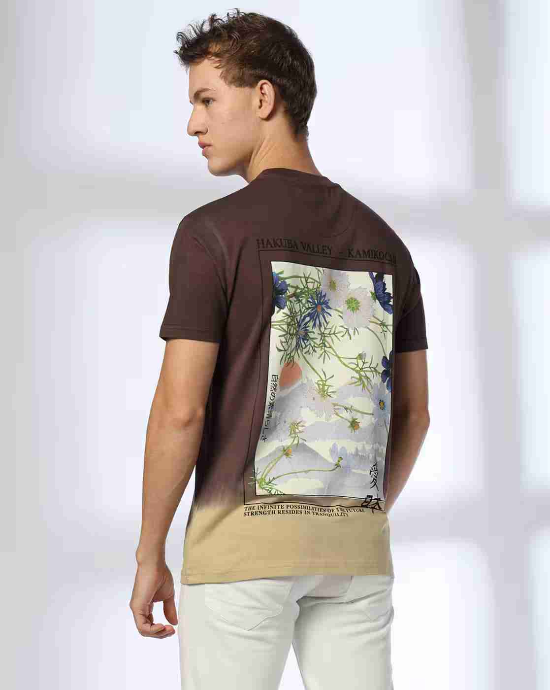 DNMX | Men Graphic Print Regular Fit Crew-Neck T-Shirt|3