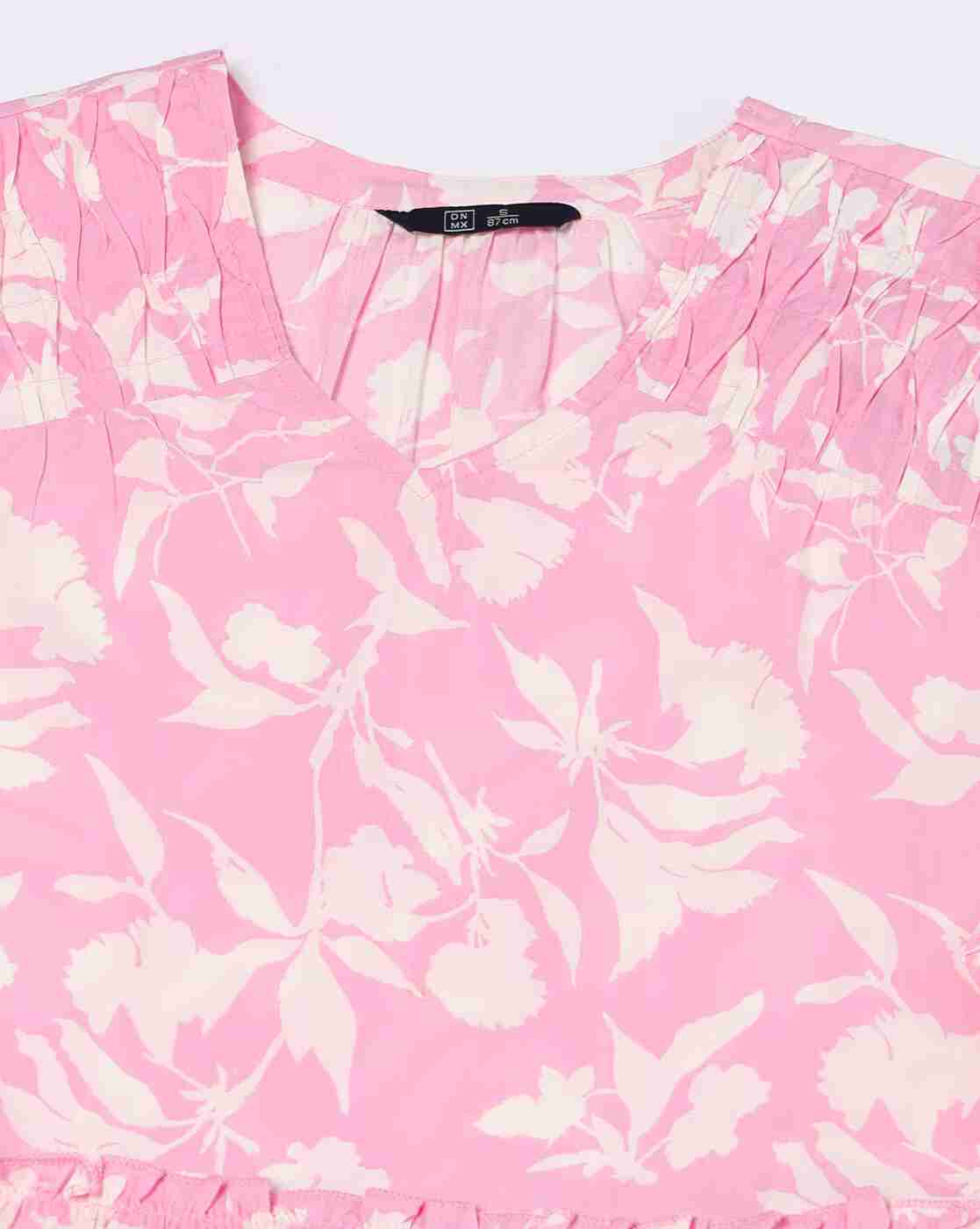 DNMX | Women Floral Print Relaxed Fit Peplum Top|5