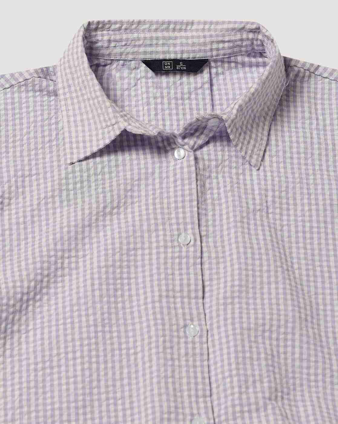 DNMX | Women Striped Drop-Shoulder Seersucker Shirt|4