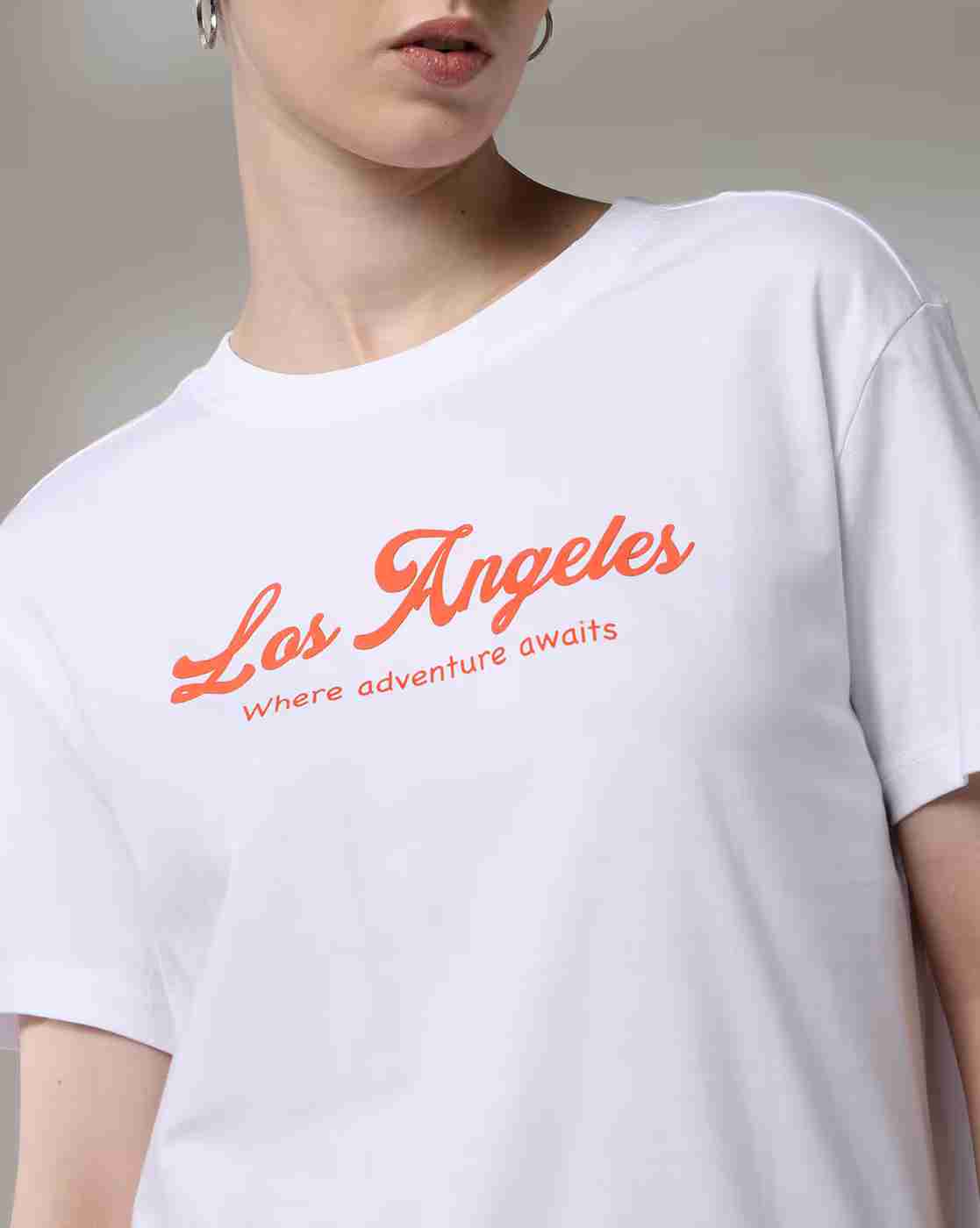 DNMX | Women Graphic Print Regular Fit Crew-Neck T-Shirt|4