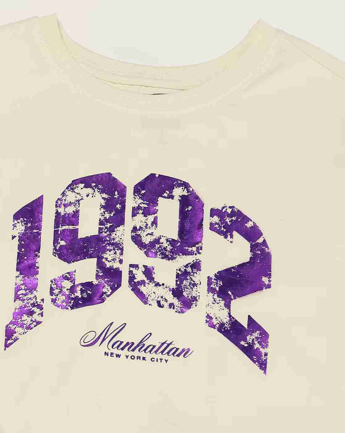 DNMX | Women Foil Print Regular Fit Round-Neck T-Shirt|4