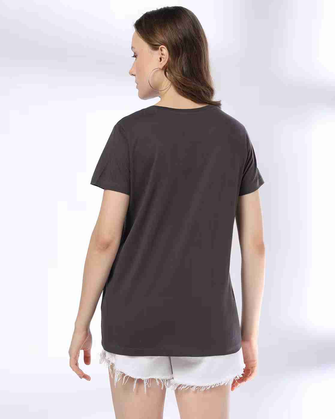 DNMX | Women Numeric Print Regular Fit Round-Neck T-Shirt|2
