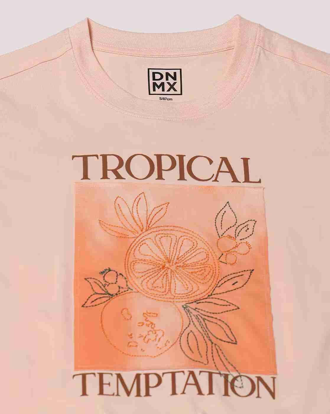 DNMX | Women Graphic Print Regular Boxy Fit Round-Neck T-Shirt|5