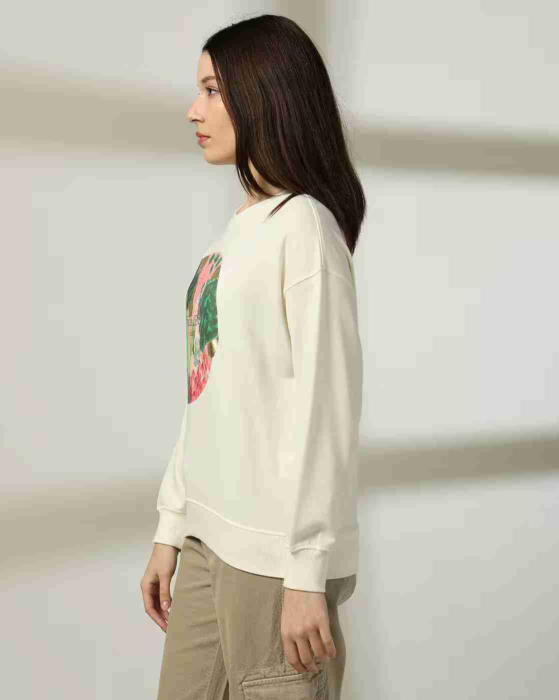 DNMX | Women Graphic Print Relaxed Fit Sweatshirt|1