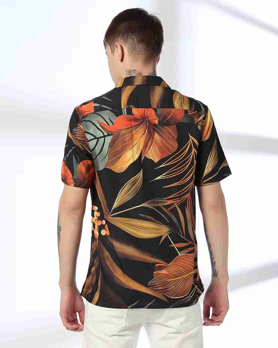 DNMX | Men Tropical Print Regular Fit Shirt|2