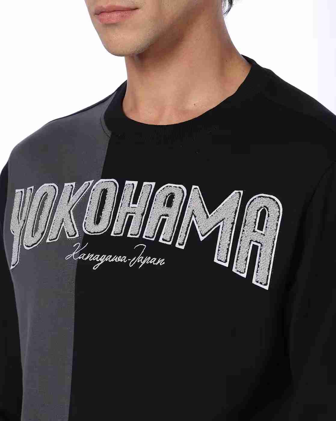 DNMX | Men Embroidered Regular Fit Crew-Neck Sweatshirt|3