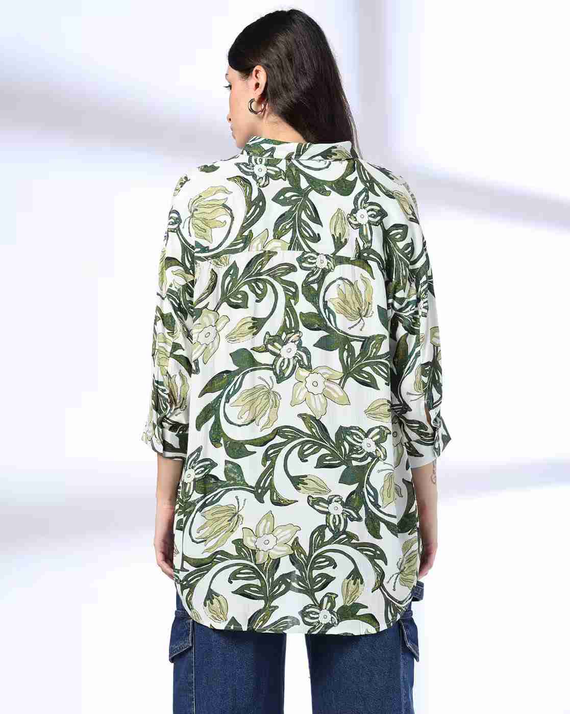 DNMX | Women Floral Print Relaxed Fit Shirt|2