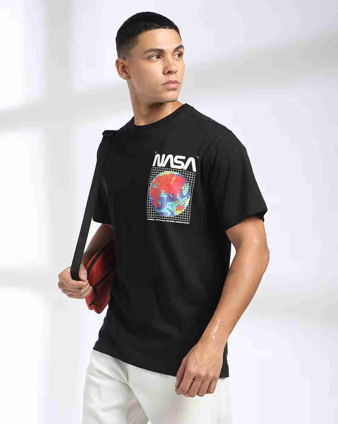 DNMX | Men Printed Slim Fit Crew-Neck T-Shirt|0