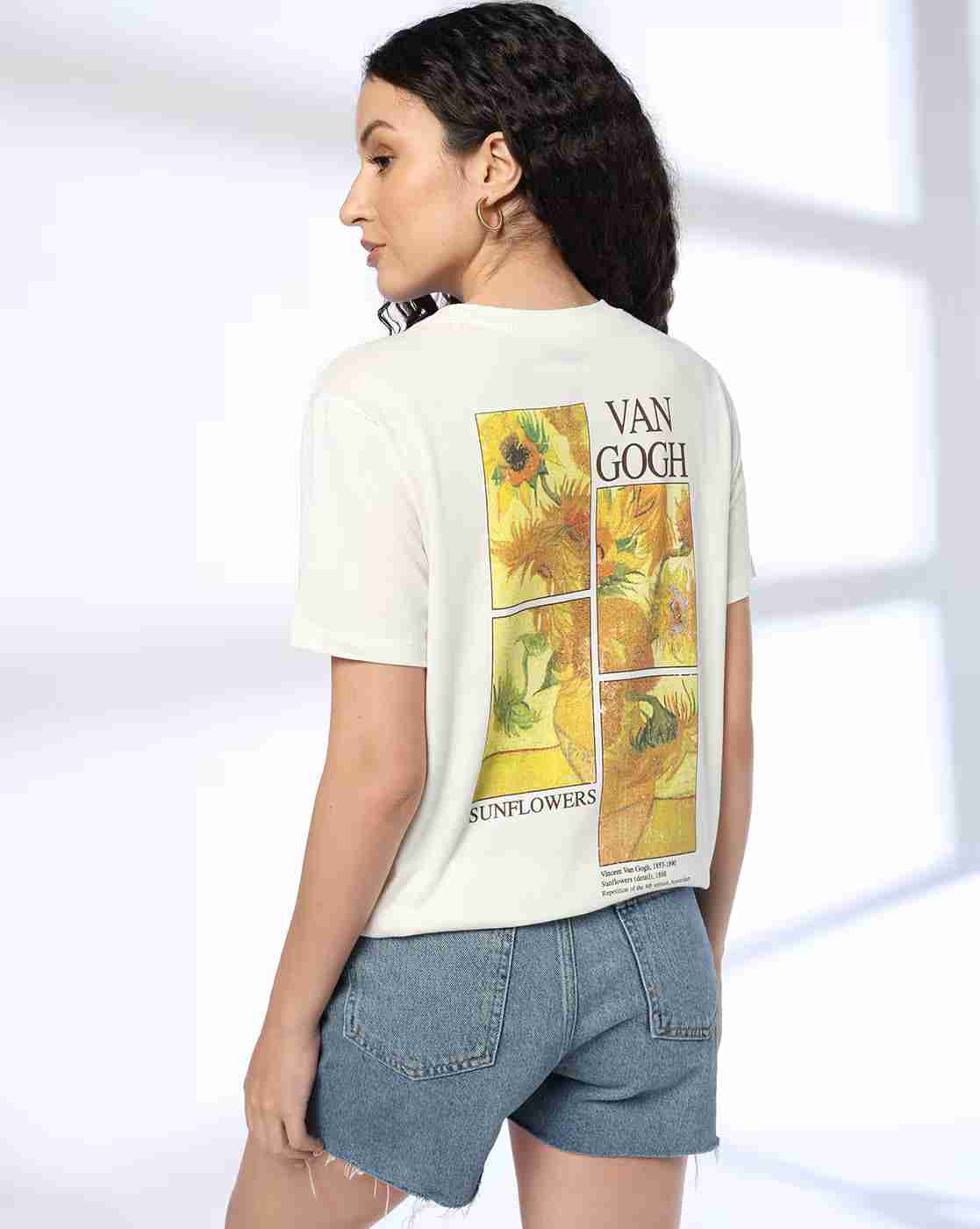 DNMX | Women Graphic Print Boxy Fit Cotton Crew-Neck T-Shirt|0