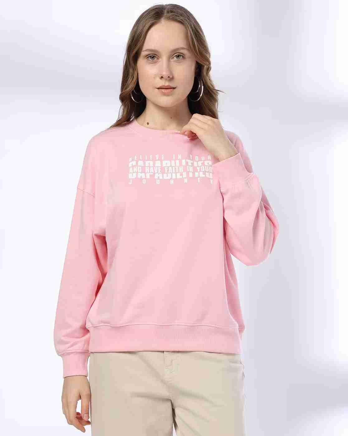 DNMX | Women Typographic Print Relaxed Fit Sweatshirt|3