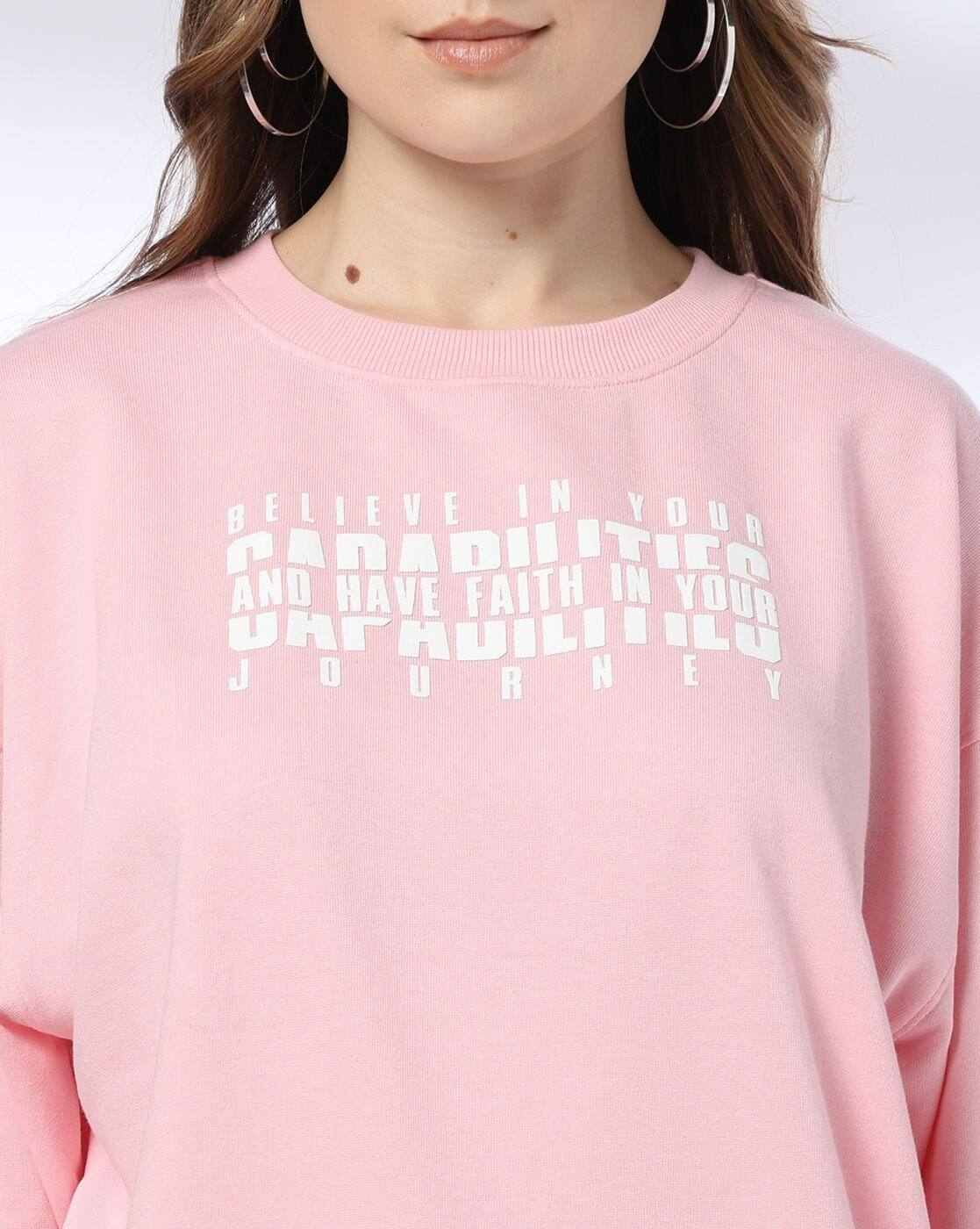 DNMX | Women Typographic Print Relaxed Fit Sweatshirt|4