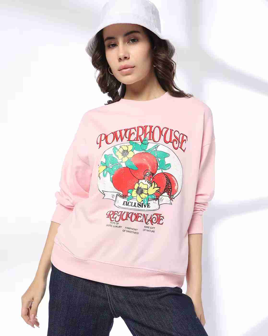 DNMX | Women Typographic Print Relaxed Fit Sweatshirt|0