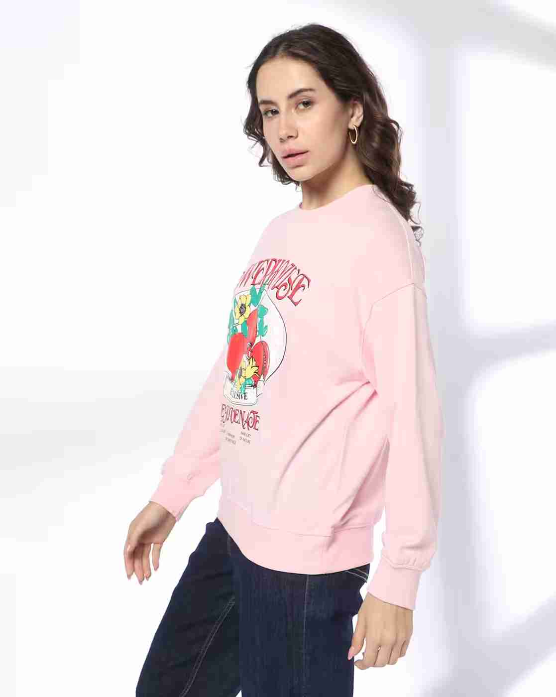 DNMX | Women Typographic Print Relaxed Fit Sweatshirt|1
