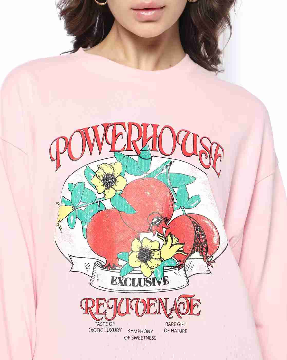 DNMX | Women Typographic Print Relaxed Fit Sweatshirt|4