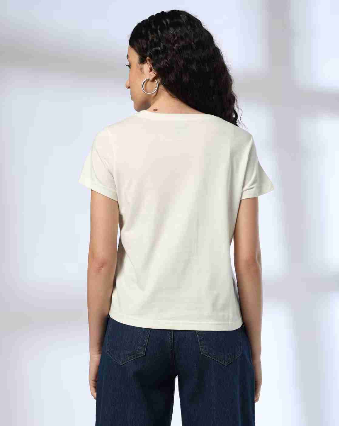 DNMX | Women Graphic Print Regular Fit Cotton Crew-Neck T-Shirt|2