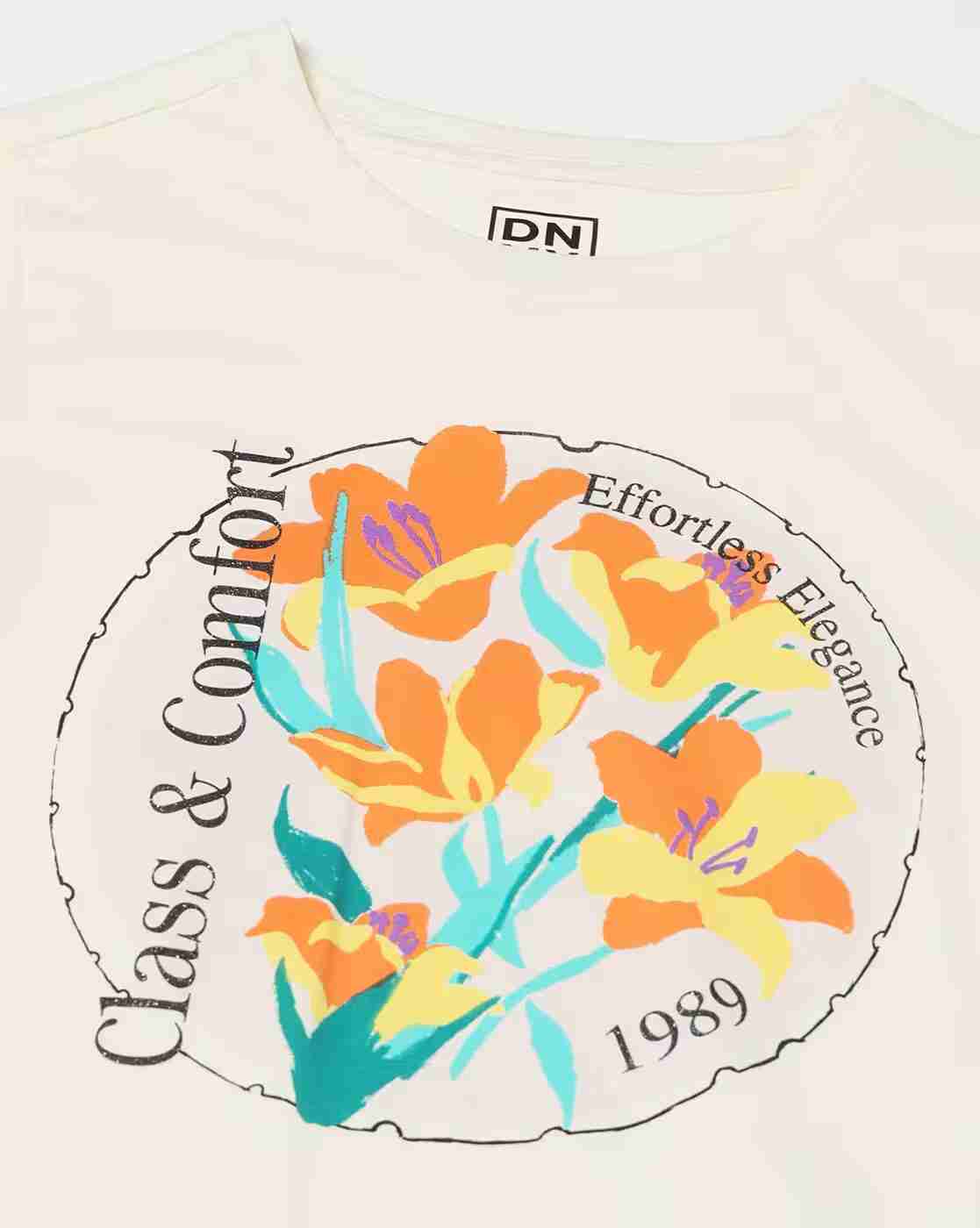 DNMX | Women Graphic Print Regular Fit Cotton Crew-Neck T-Shirt|4