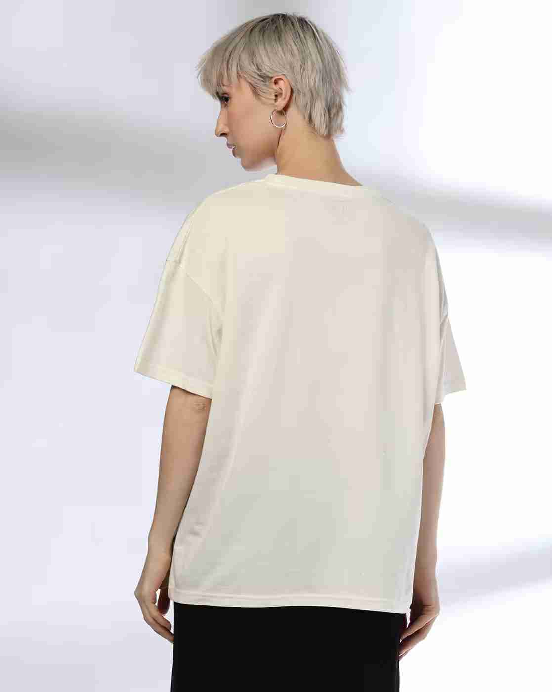 DNMX | Women Graphic Print Oversized Crew-Neck T-Shirt|3