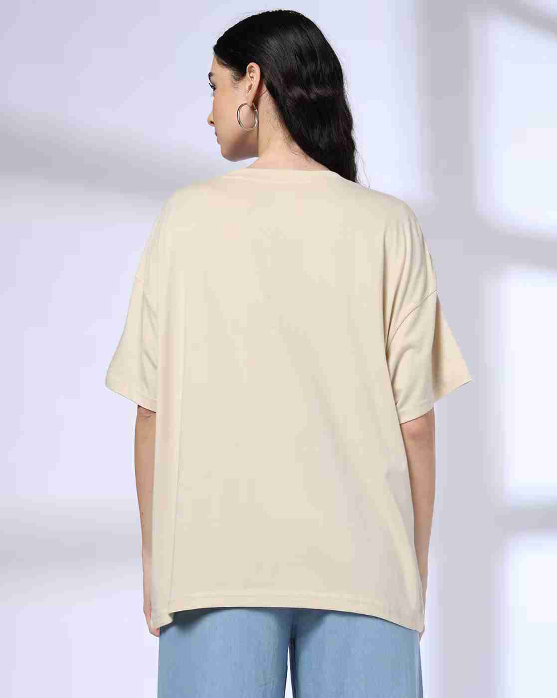 DNMX | Women Floral Print Oversized Round-Neck T-Shirt|2