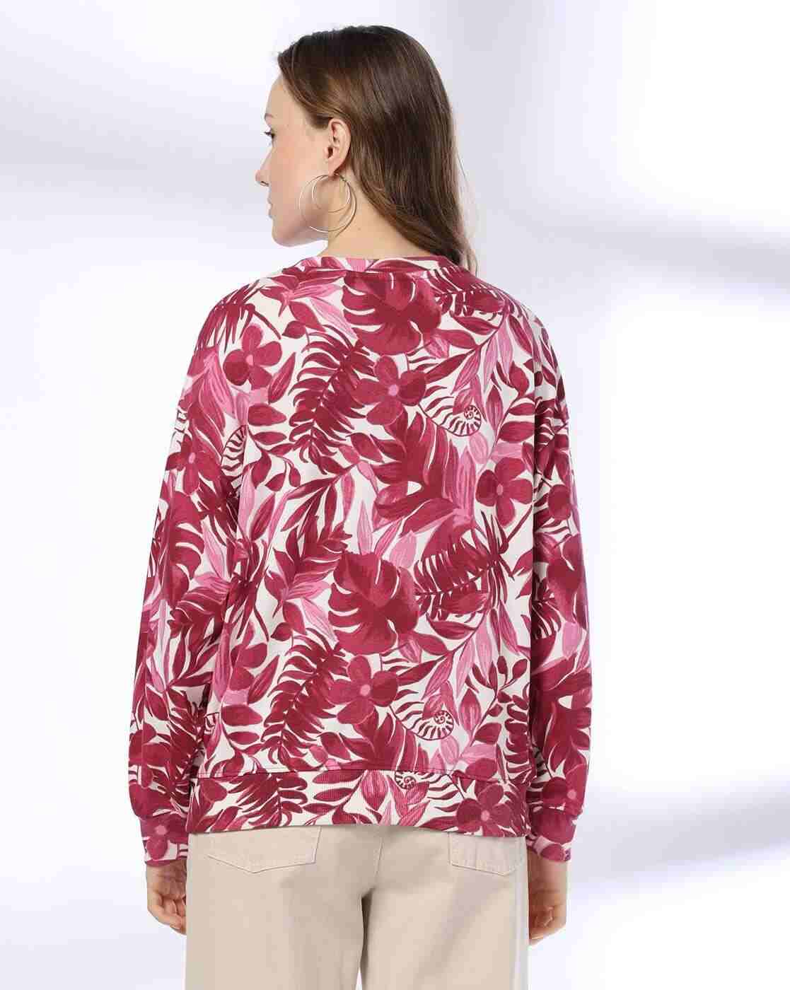 DNMX | Women Leaf Print Relaxed Fit Sweatshirt|2