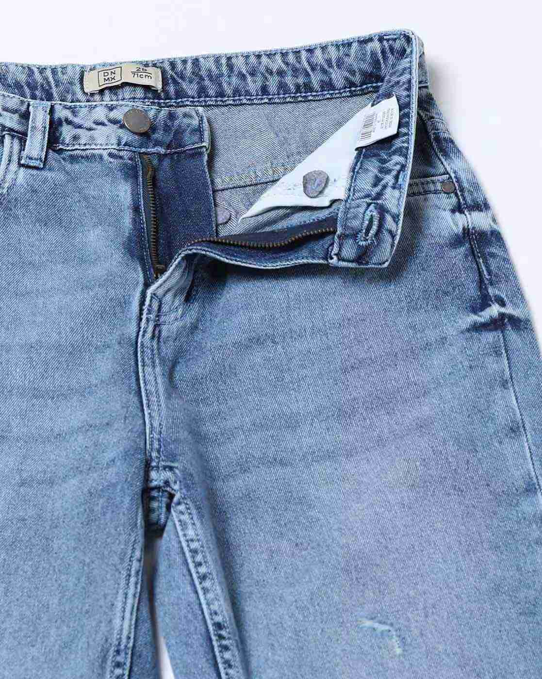 DNMX | Women Heavily Washed High-Rise Straight Jeans|4