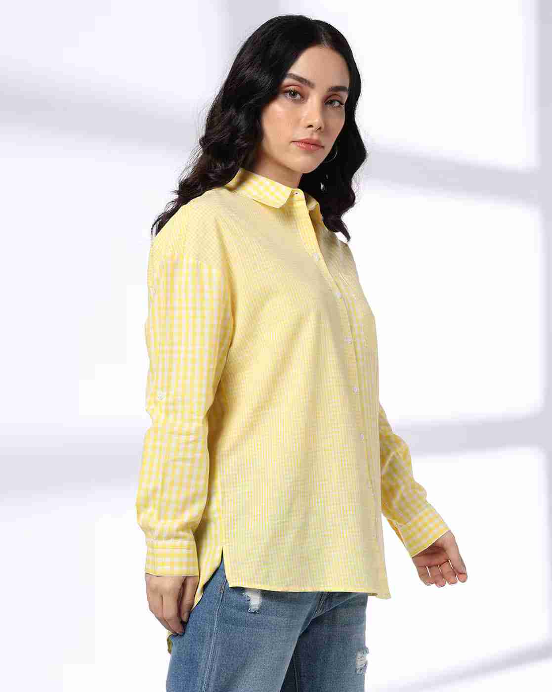 DNMX | Women Checked Shirt|1