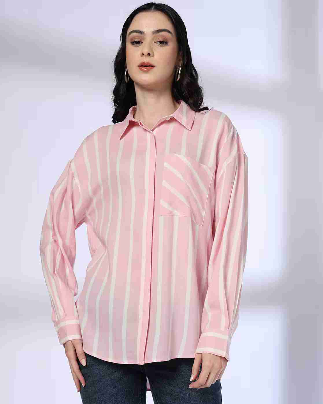 DNMX | Women Striped Relaxed Fit Shirt|0