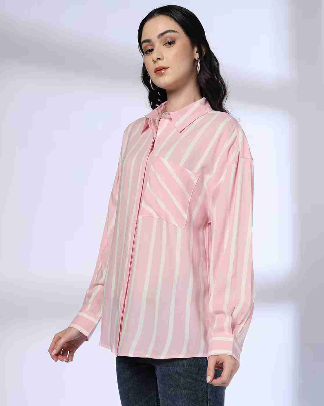 DNMX | Women Striped Relaxed Fit Shirt|1