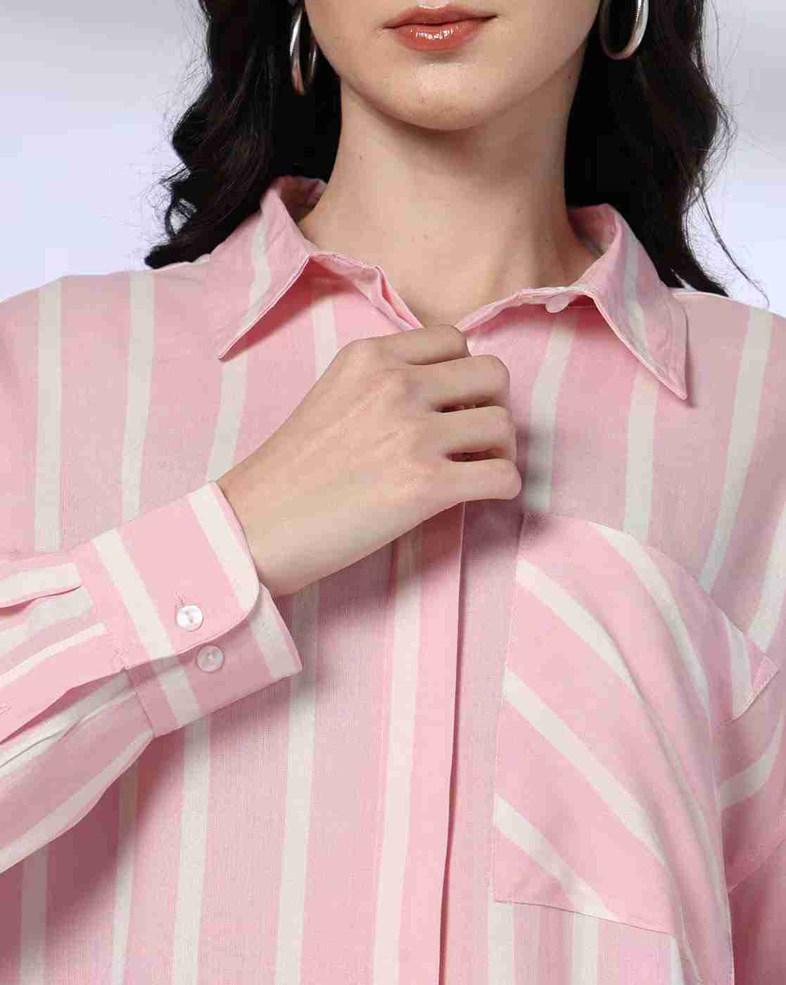 DNMX | Women Striped Relaxed Fit Shirt|3