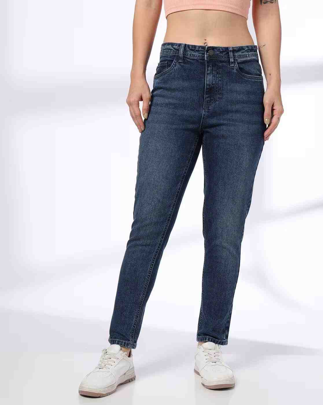 DNMX | Women Stone-Wash Slim Fit Jeans|0