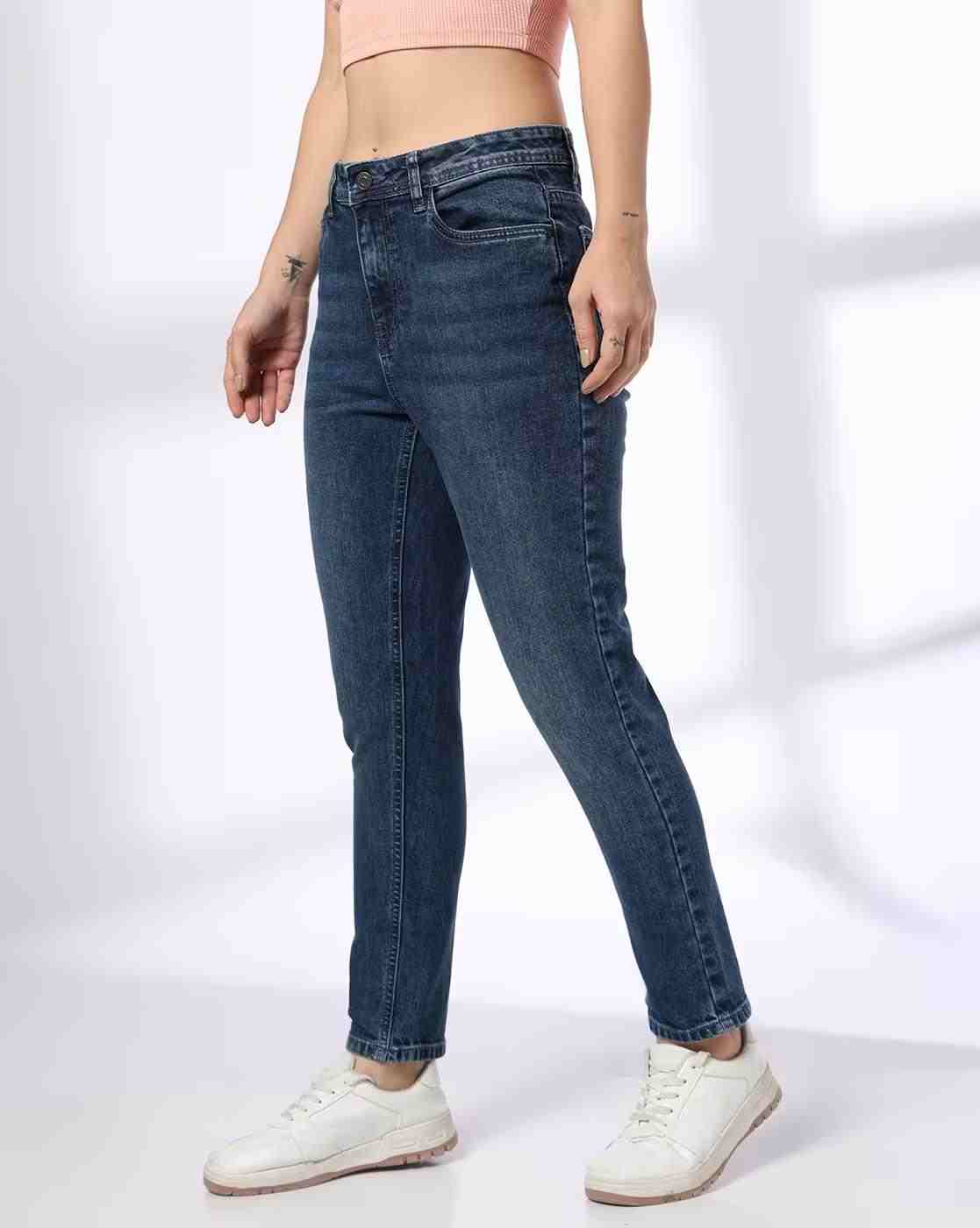 DNMX | Women Stone-Wash Slim Fit Jeans|1