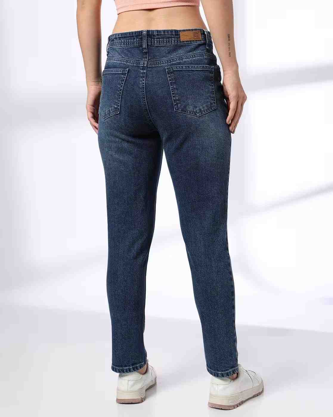 DNMX | Women Stone-Wash Slim Fit Jeans|2