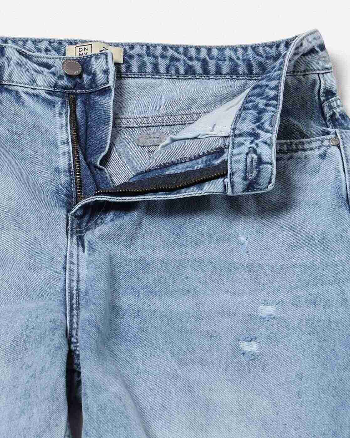 DNMX | Girls Mid-Wash Distressed Mom Fit Jeans|4