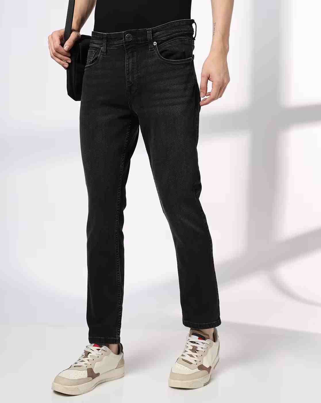 DNMX | Men Mid-Wash Slim Fit Jeans|0