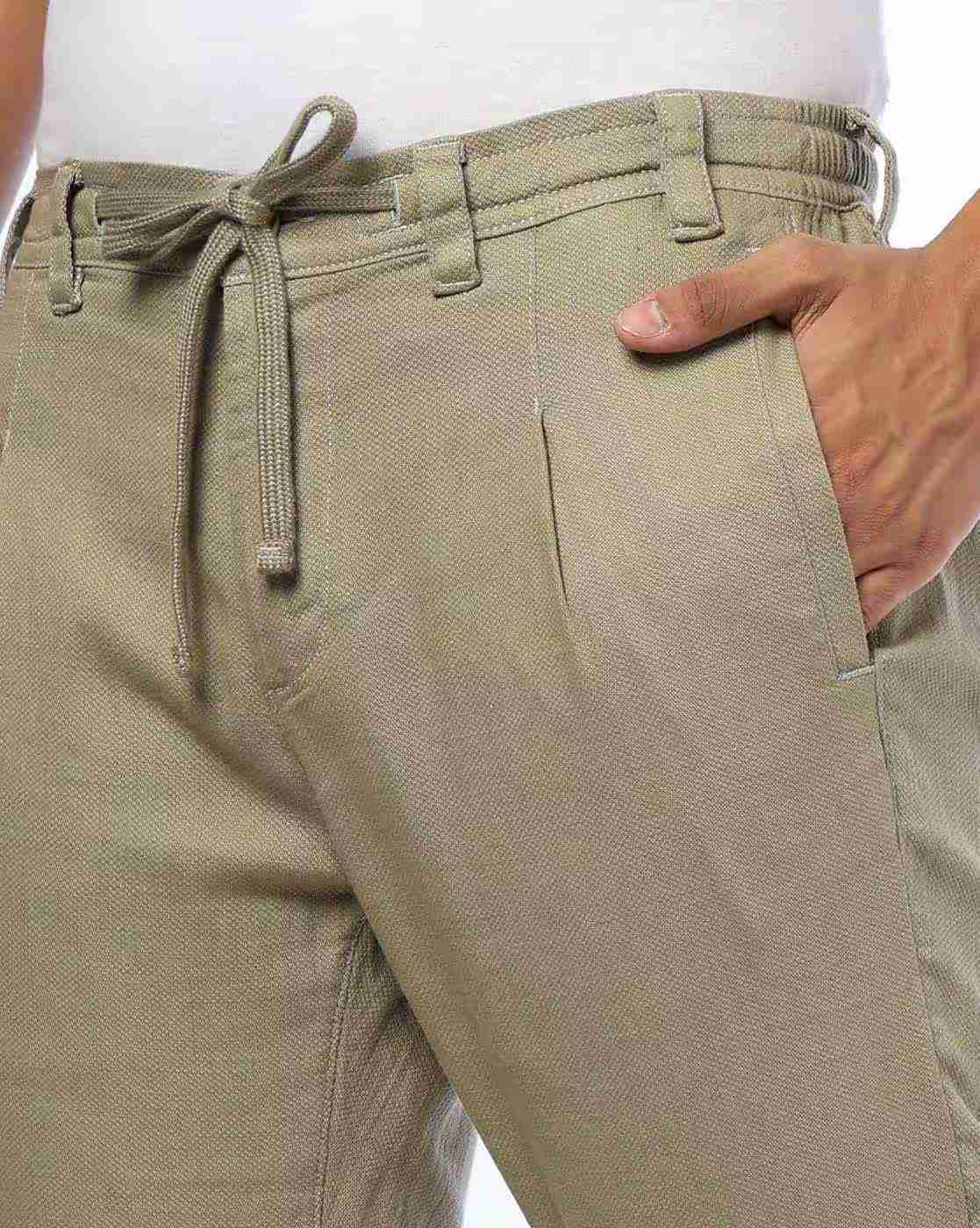 DNMX | Men Regular Fit Pleated Trousers|3