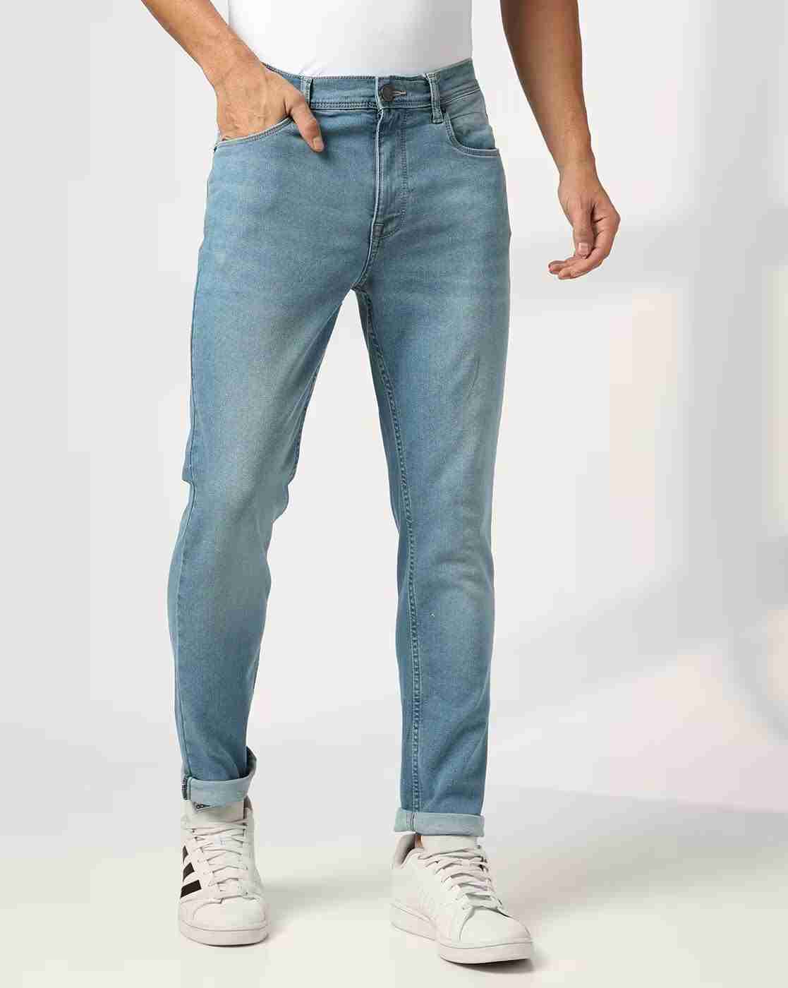 DNMX | Men Mid-Wash Slim Fit Jeans|0