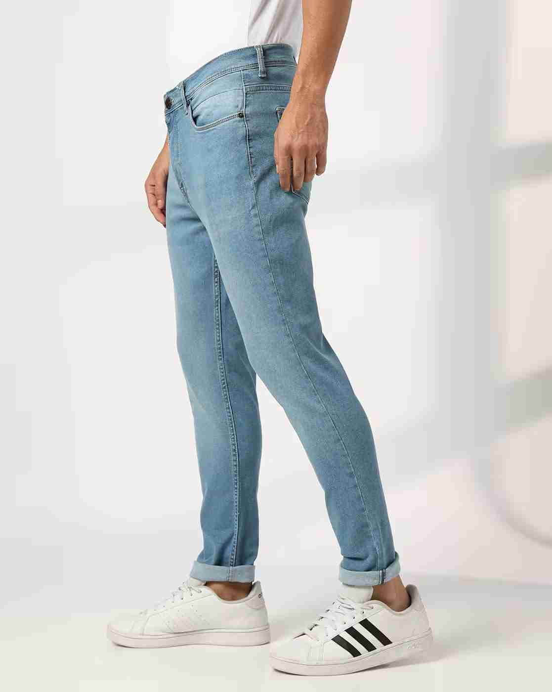 DNMX | Men Mid-Wash Slim Fit Jeans|1