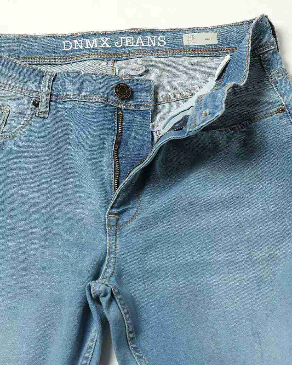 DNMX | Men Mid-Wash Slim Fit Jeans|4