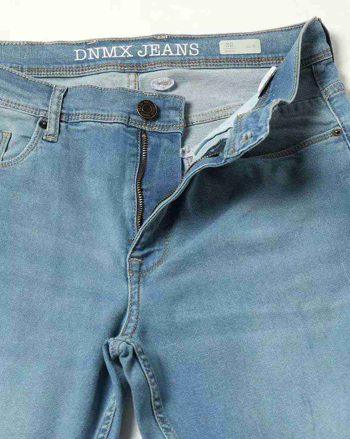 DNMX | Men Mid-Wash Slim Fit Jeans|4