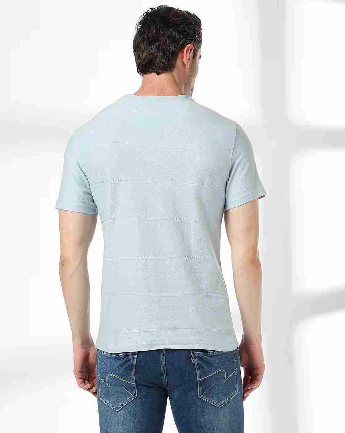 DNMX | Men Striped Relaxed Fit Crew-Neck T-Shirt|2
