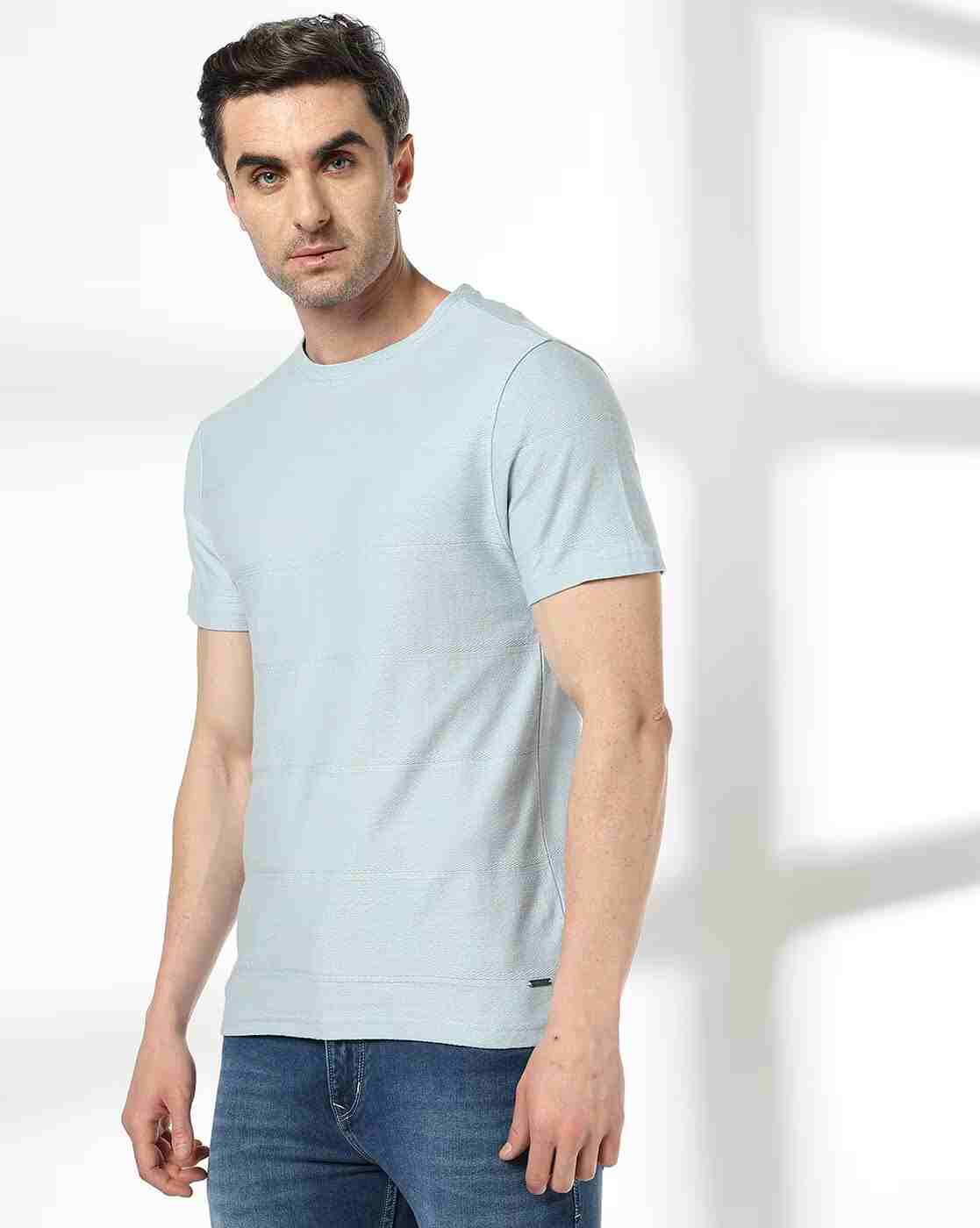 DNMX | Men Striped Relaxed Fit Crew-Neck T-Shirt|3