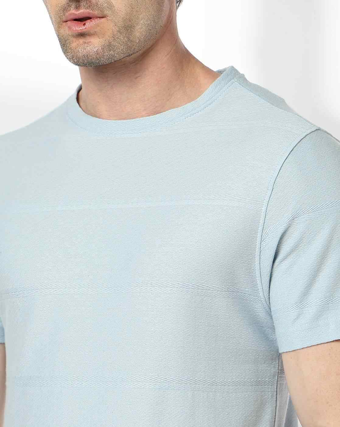DNMX | Men Striped Relaxed Fit Crew-Neck T-Shirt|4
