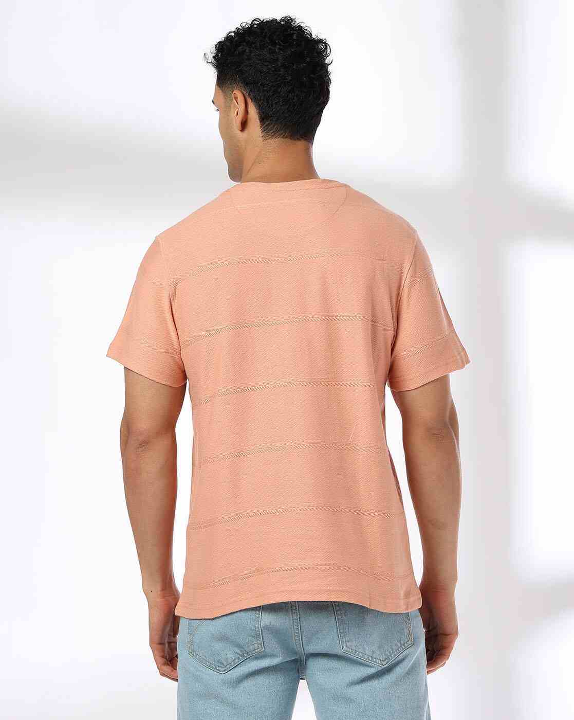 DNMX | Men Striped Relaxed Fit Crew-Neck T-Shirt|3