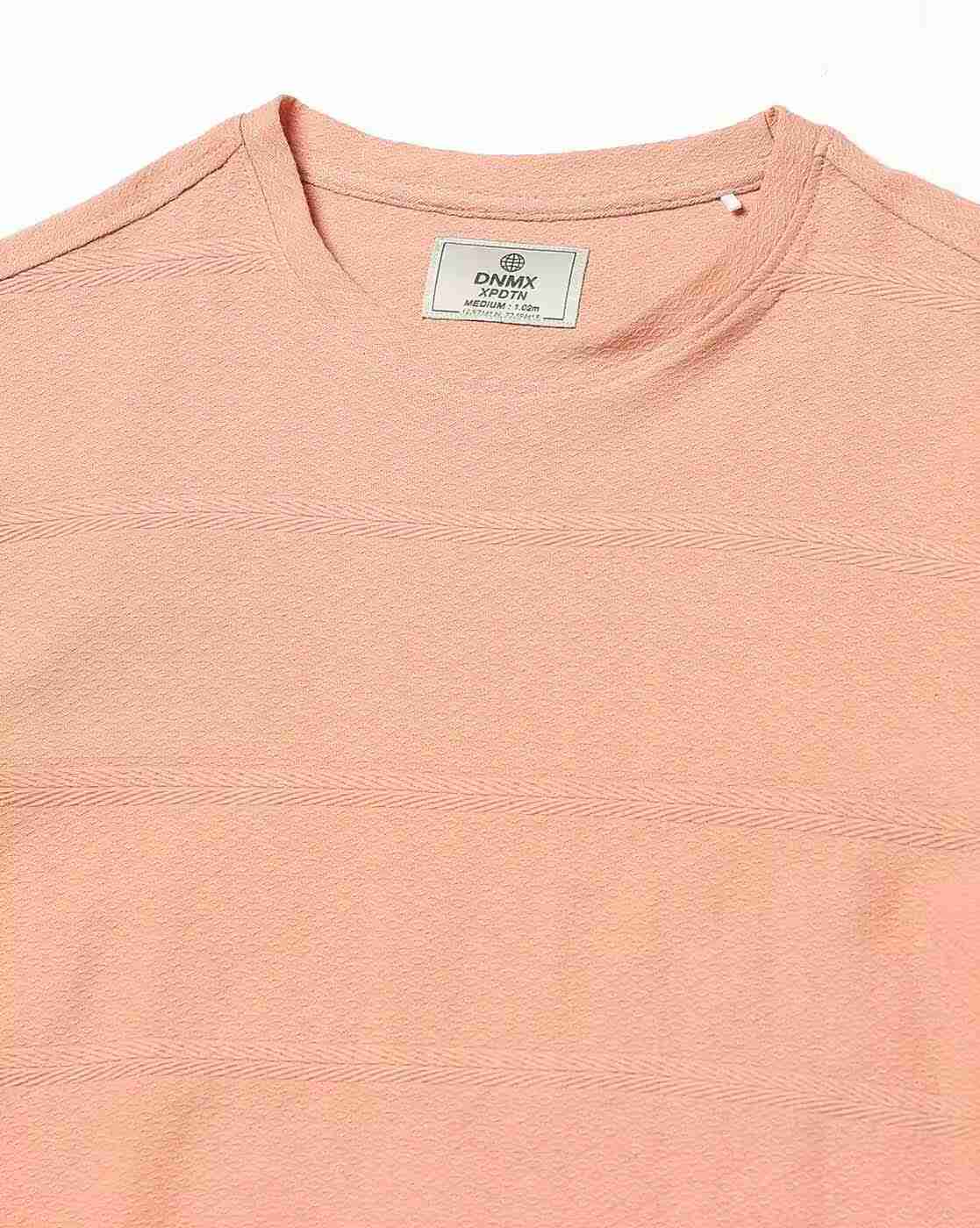DNMX | Men Striped Relaxed Fit Crew-Neck T-Shirt|5
