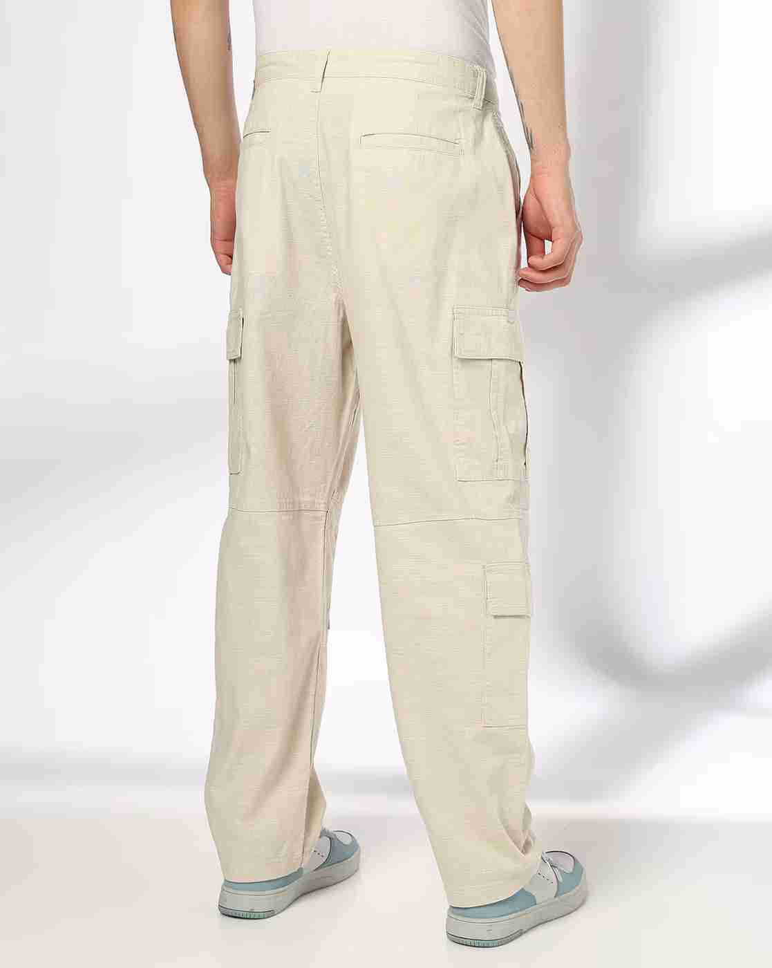 DNMX | Men Loose Fit Flat-Front Cargo Pants|2