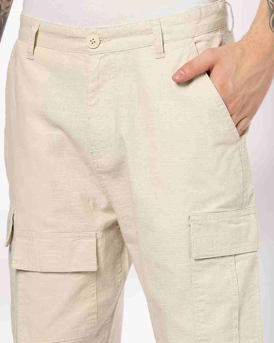 DNMX | Men Loose Fit Flat-Front Cargo Pants|3
