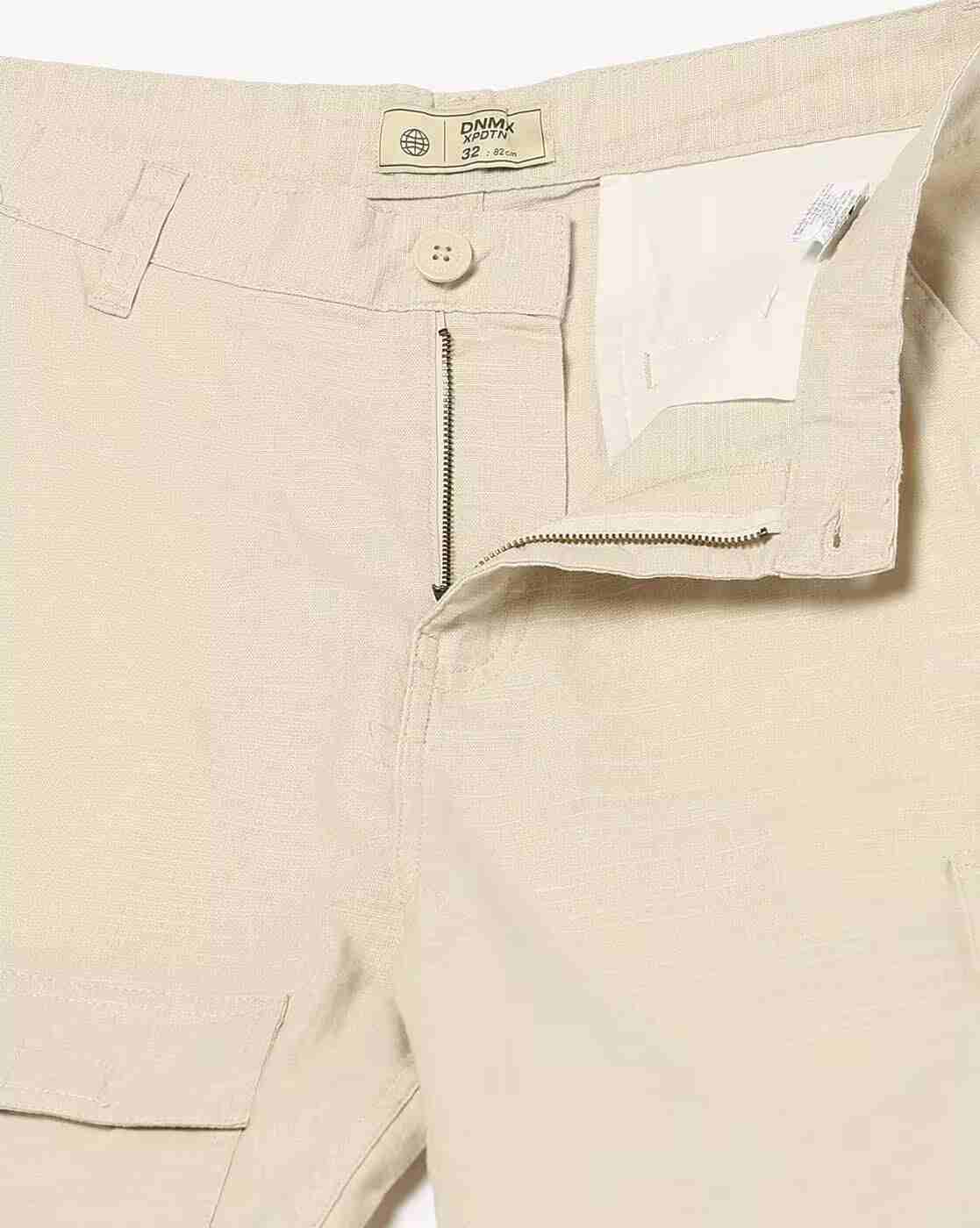 DNMX | Men Loose Fit Flat-Front Cargo Pants|4