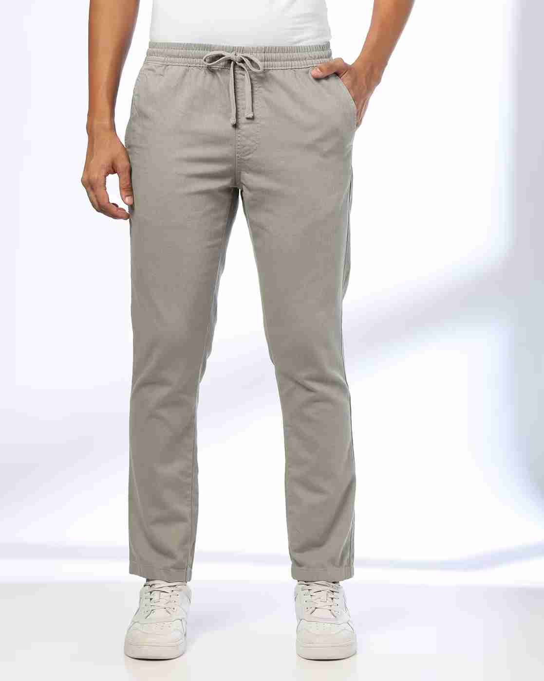 DNMX | Men Regular Fit Flat-Front Chinos|0