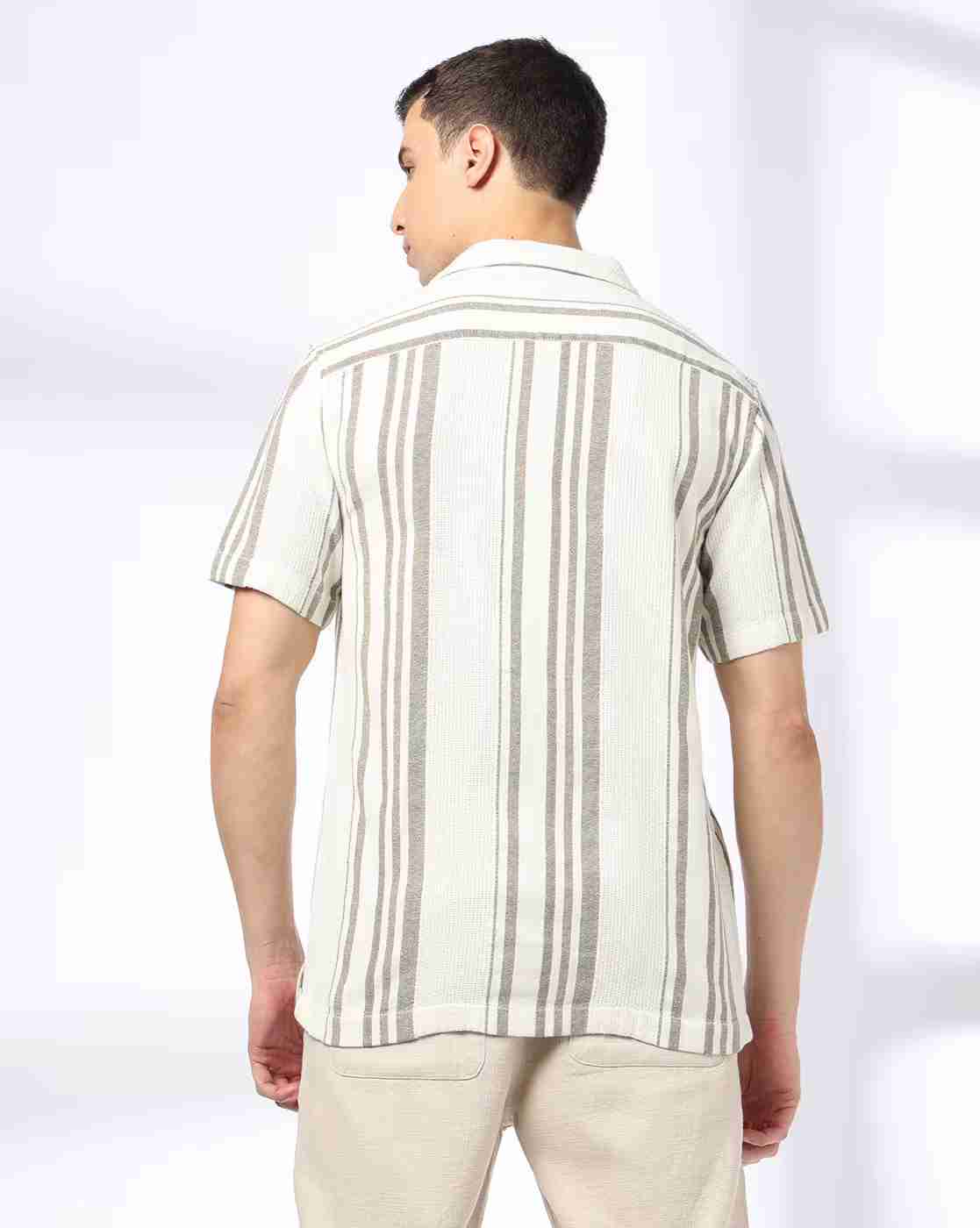 DNMX | Men Striped Regular Fit Shirt|2