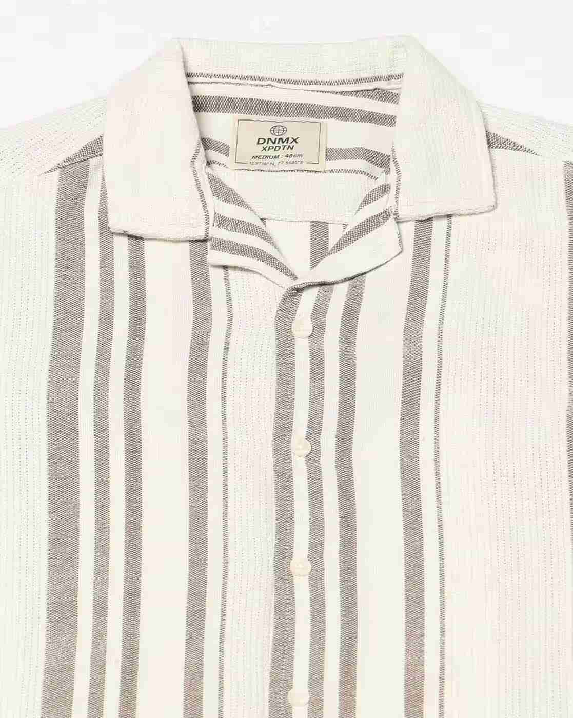 DNMX | Men Striped Regular Fit Shirt|4